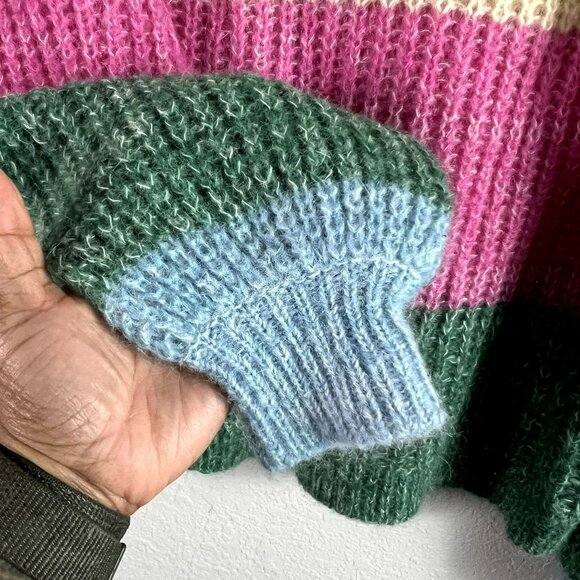 🟣🟣🟣 Wilfred Free Women's Size Small Balloon Sleeve Colorblock Sweater - Picture 3 of 8